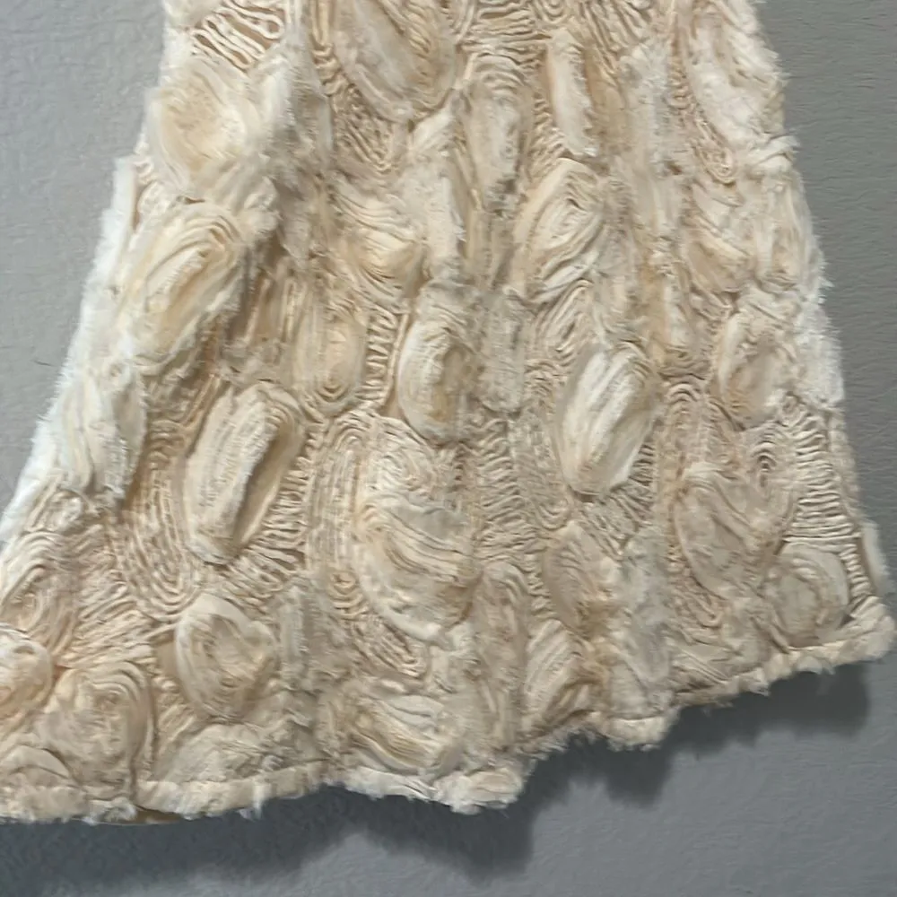 HD IN PARIS (Anthro) Floral Applique Full Midi A-Line Skirt, Ivory, Size 0 - Image 3