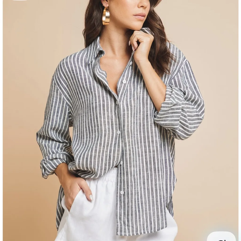 NEW Rodd & Gunn Sports Fit Navy and White Striped Shirt - Image 3