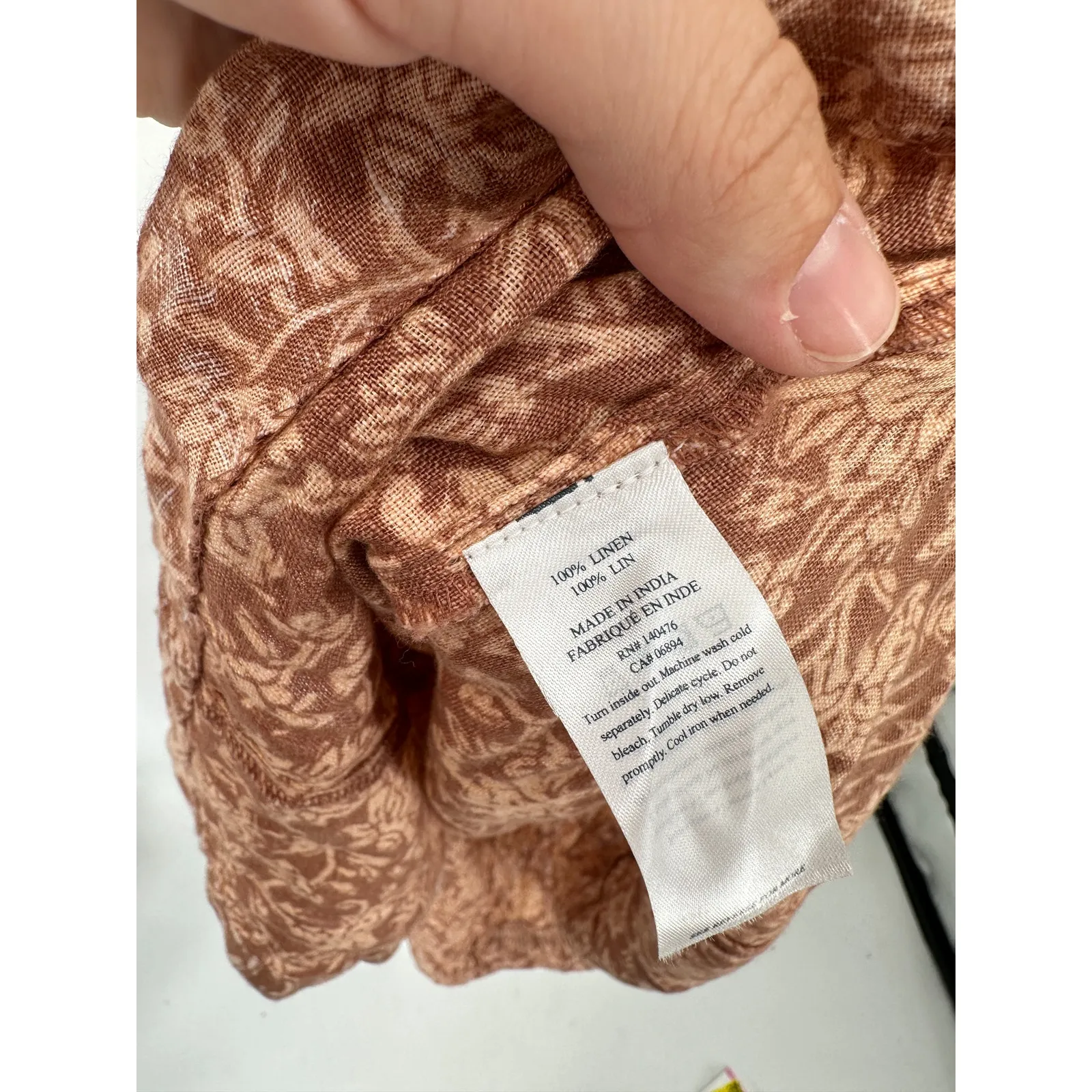 Faherty Kendall Dress Maxi Dress Button Front Linen Bronze Riviera Floral XS - Image 5