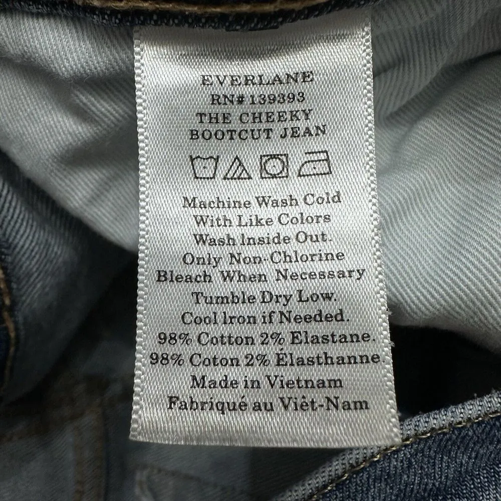 Everlane The Cheeky Bootcut Contrast Crop Jeans Raw Hem Size 27 Blue‎ High Rise - Image 6