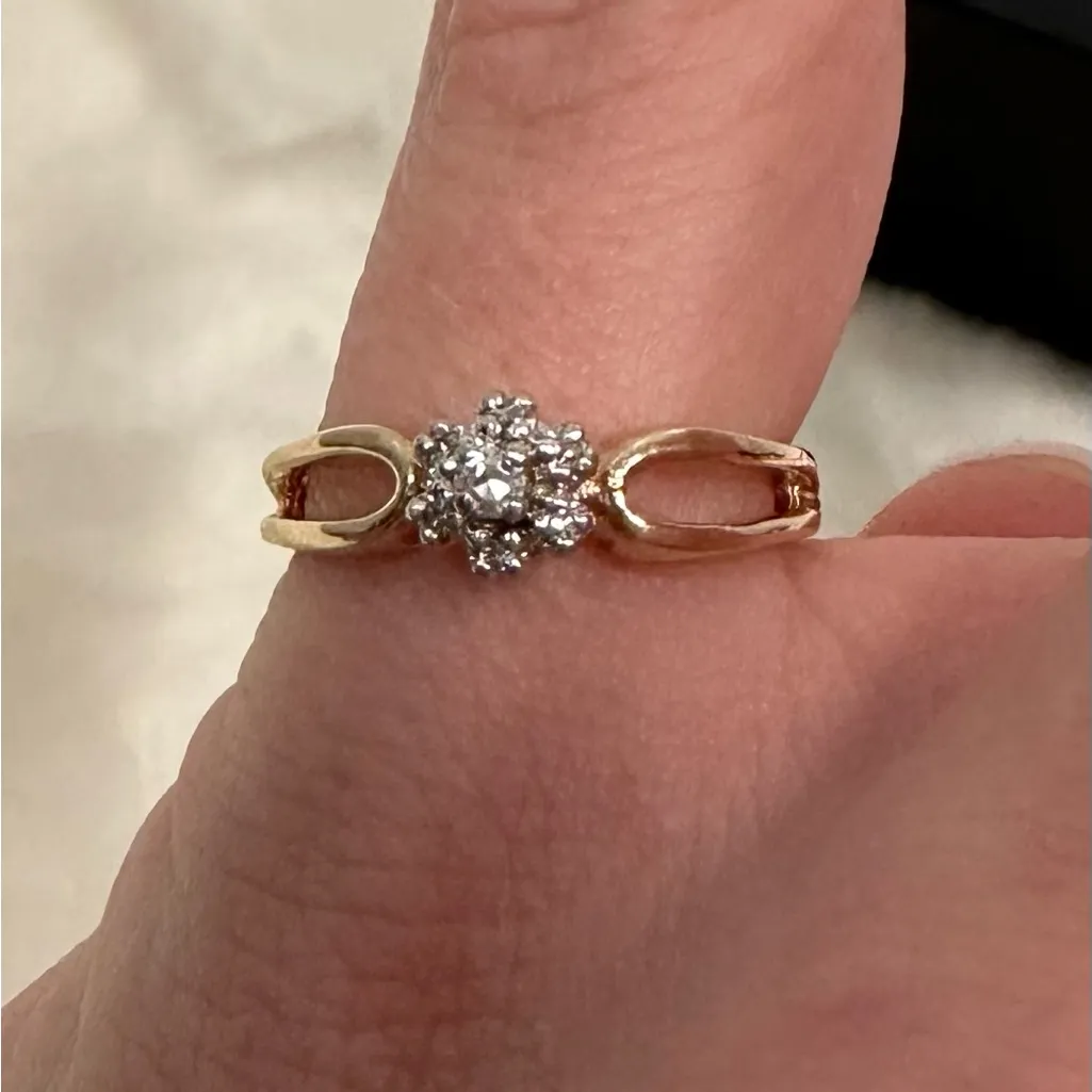 Engagement promise 14k Gold Diamond Ring 1/3 ct natural mined Diamonds size 5 - Image 6