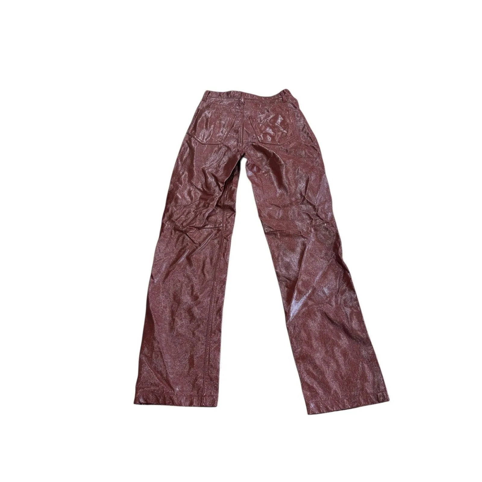 Abercrombie & Fitch The ‘90s Straight Ultra High Rise Vegan Leather Pants size 4 - Image 6