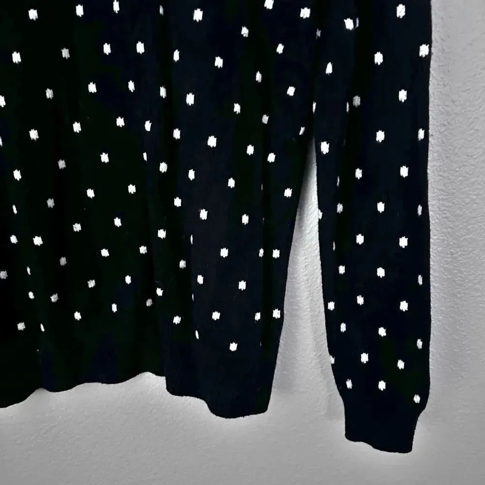 1901 x NORDSTROM | Black White Polka Dot Pullover Crew Neck Sweater | Size XL - Image 3