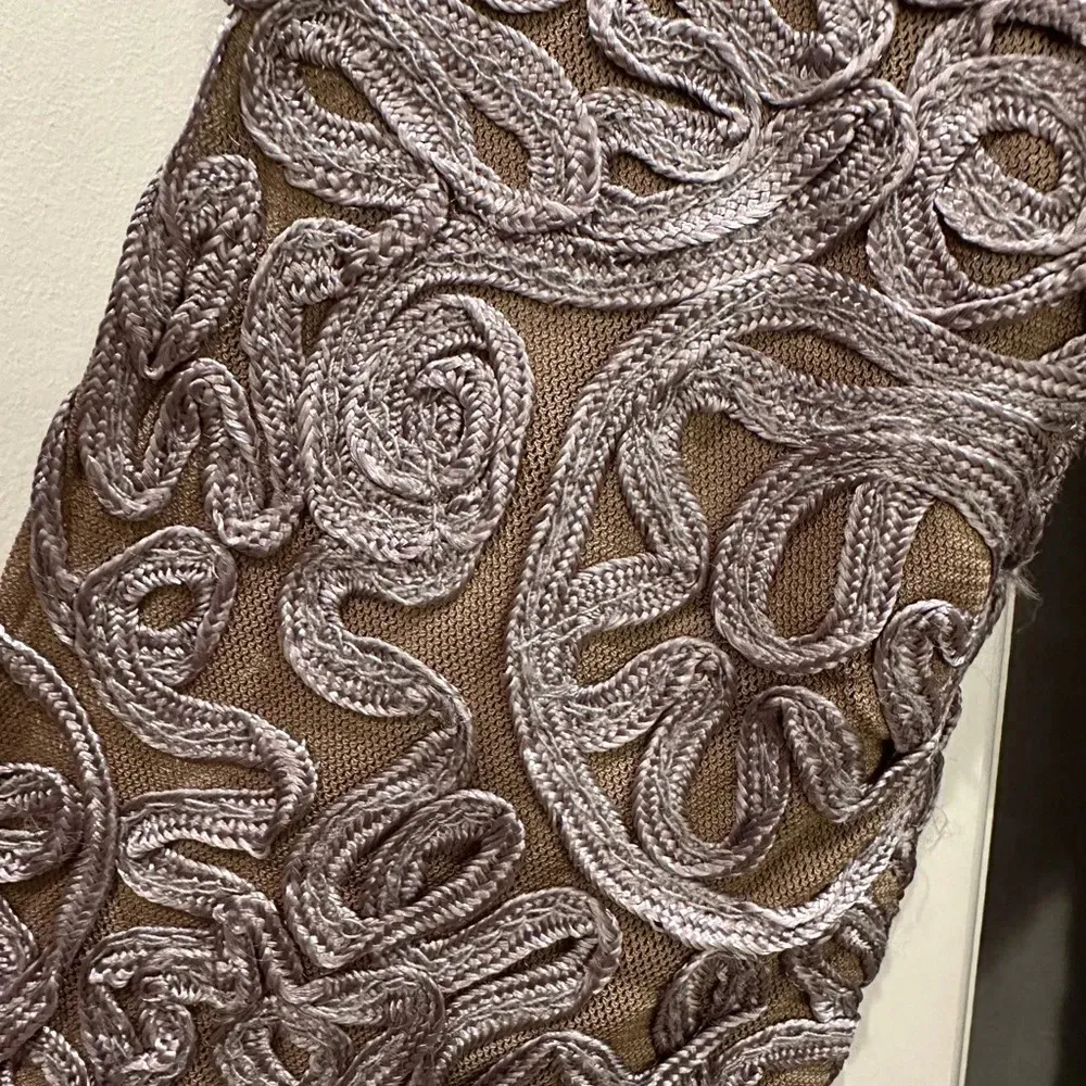 Sundance Tan & Grey Elmeera Soutache Appliqué Dress Size Large L - Image 7