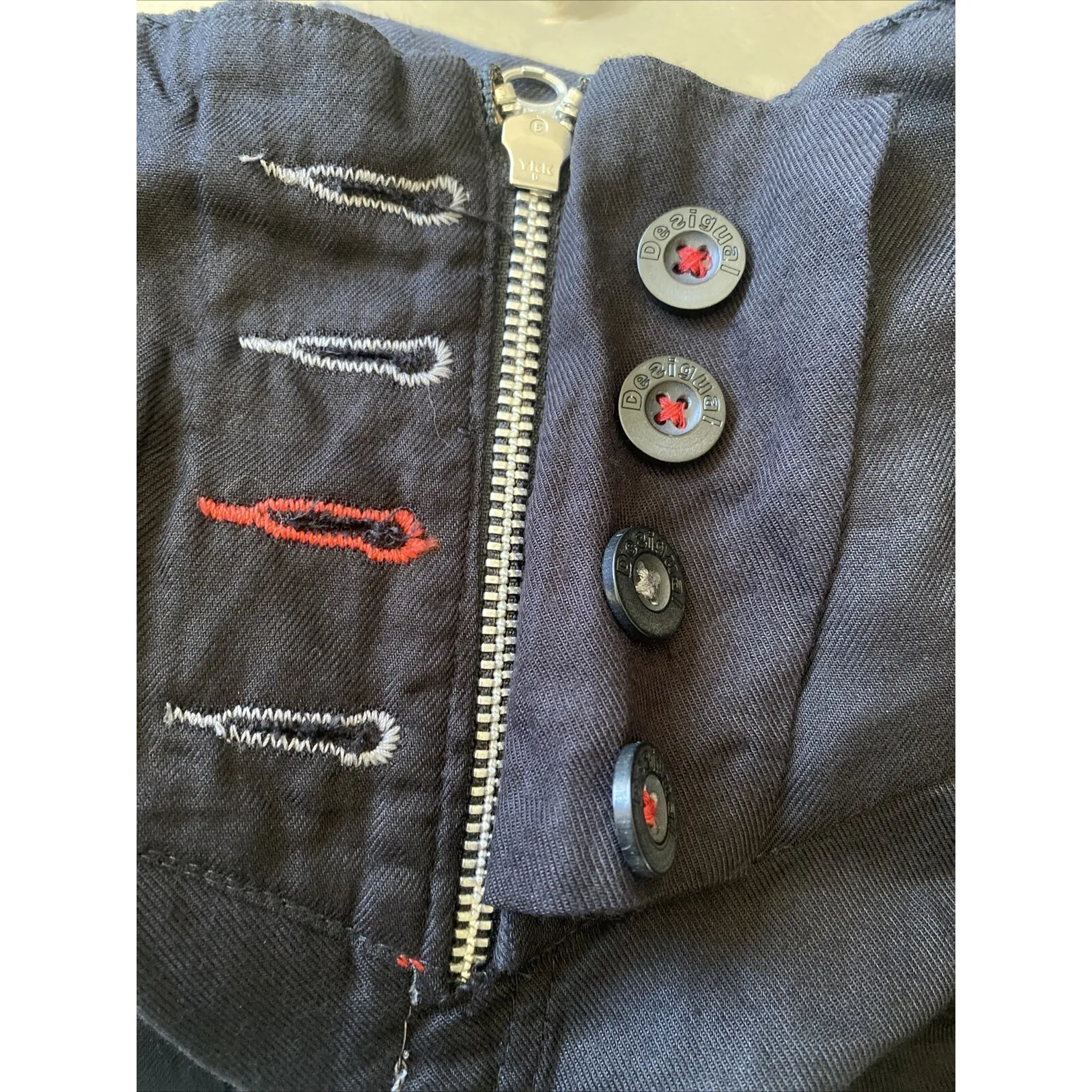 Desigual Women's 10 EU 42 Black Skirt Why Love Embroidery Streetwear Mini - Image 7