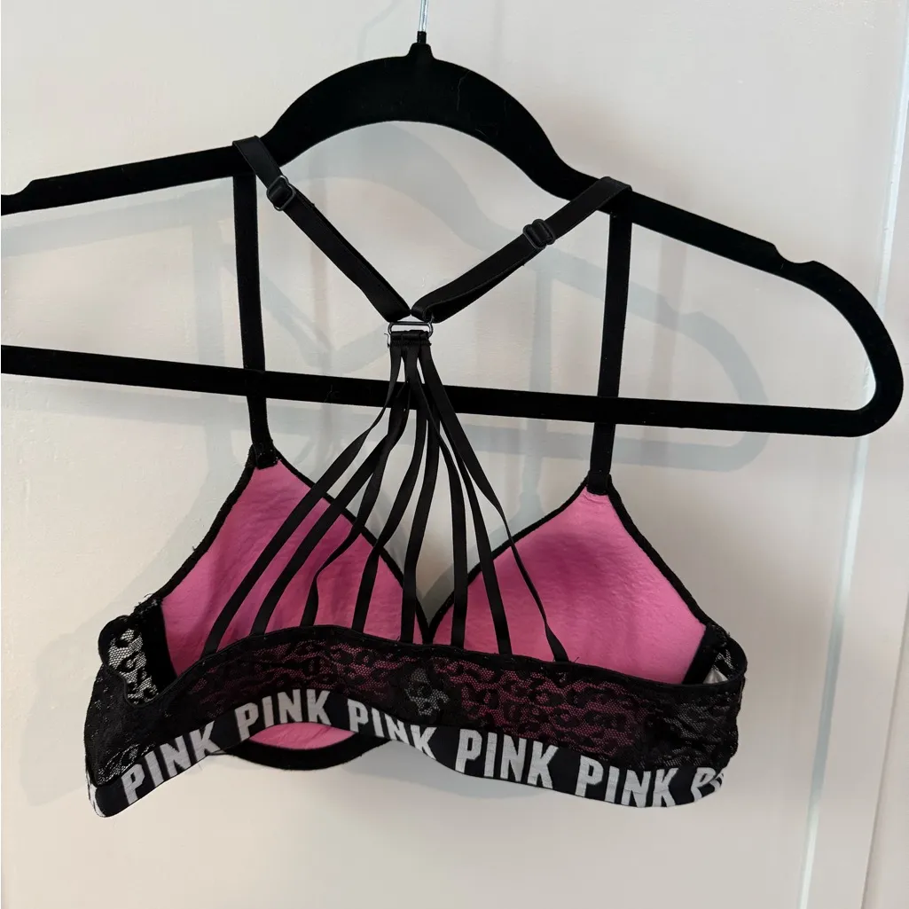 PINK Victoria's Secret Black Cheetah Strappy Bra - Image 2