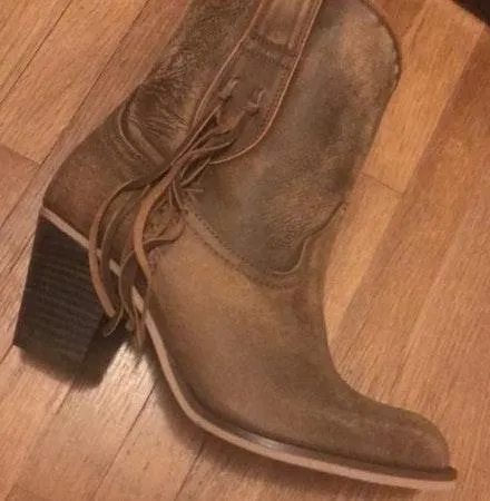 Brown Western Booties Size 6 - Image 2