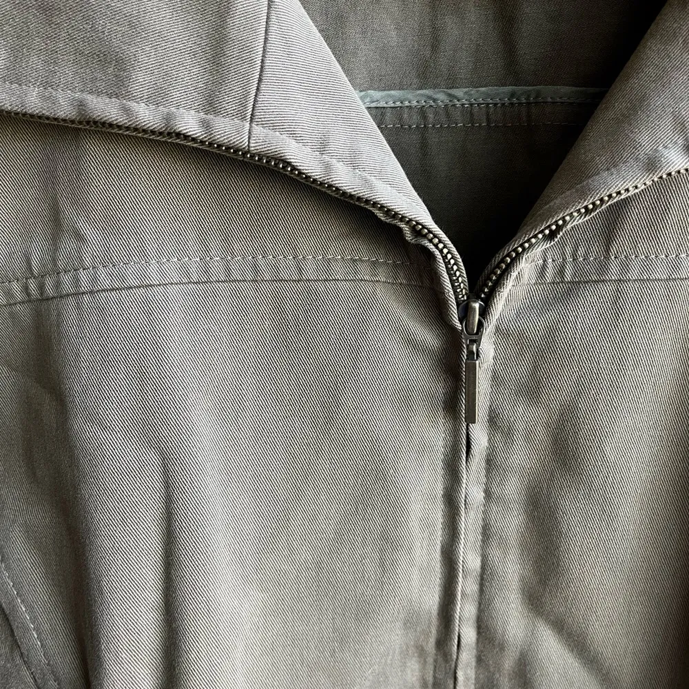 Lafayette 148 New York Asymmetrical Moto Zip Denim Jacket - Army Green - Image 3