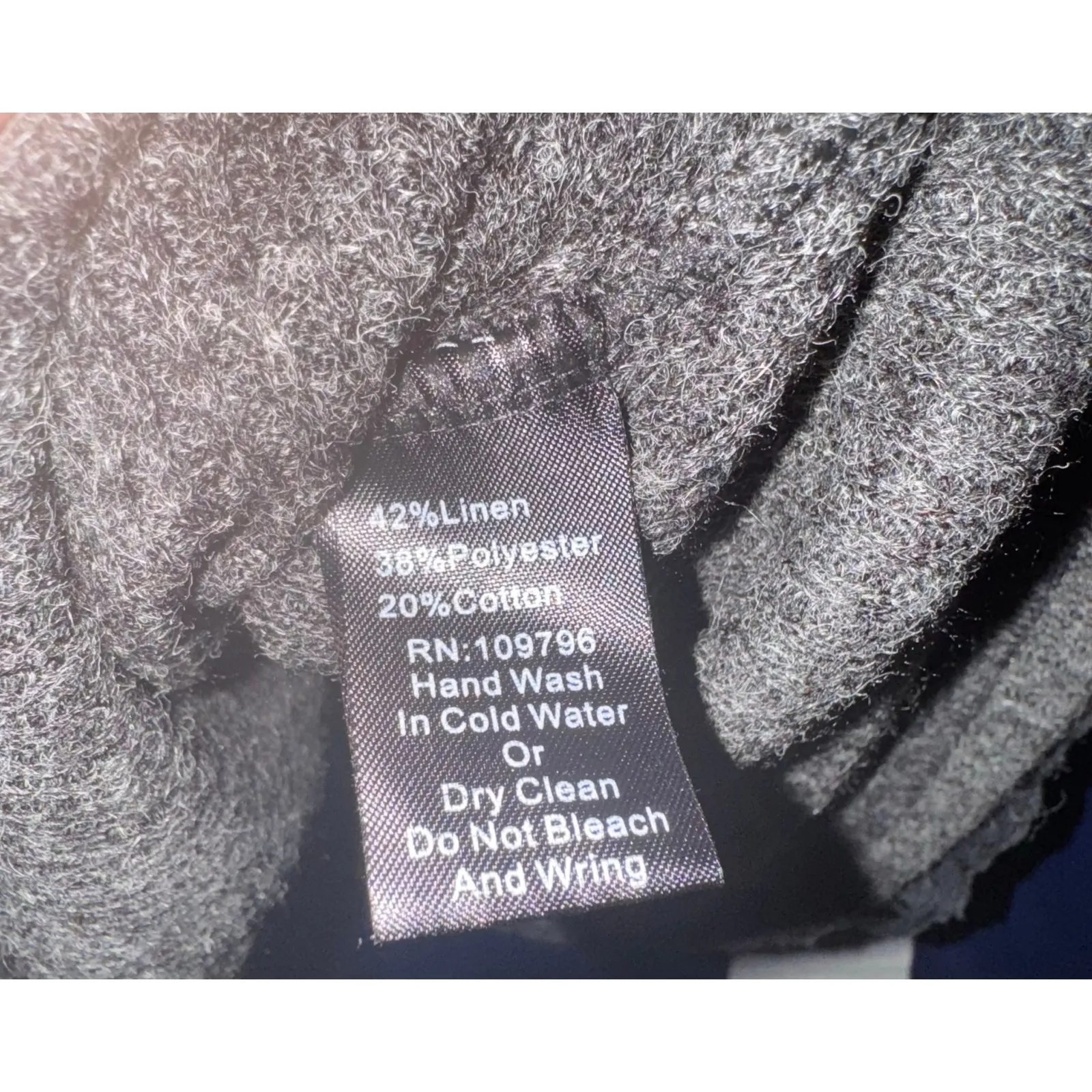 Pretty Angel Linen Blend Knit Sweater Dress Lace Ruffle Hem Women LG Fairy Goth - Image 7