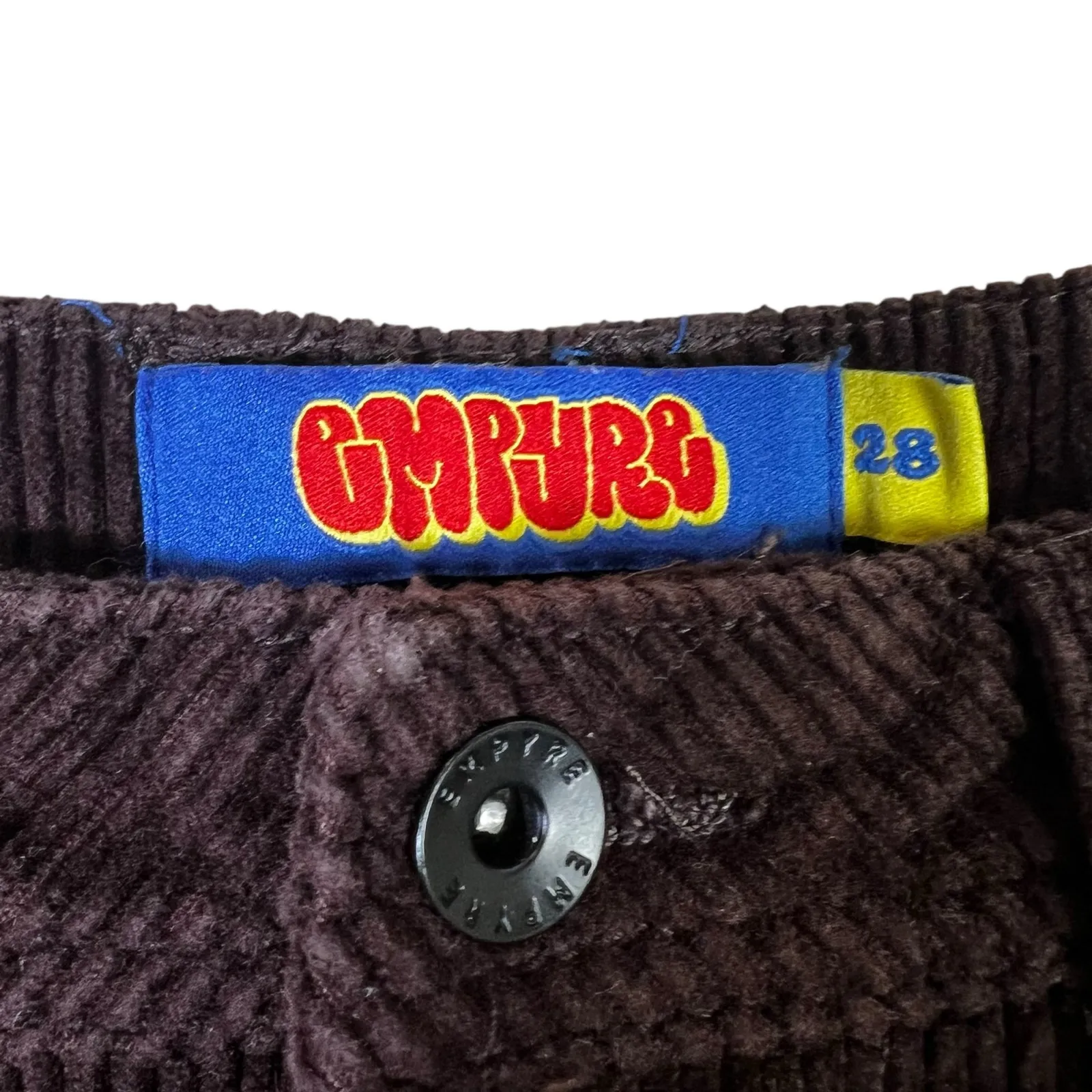 Empyre Corduroy High Rise Straight Leg Pants Womens 28 Brown Y2K Grunge Retro - Image 5