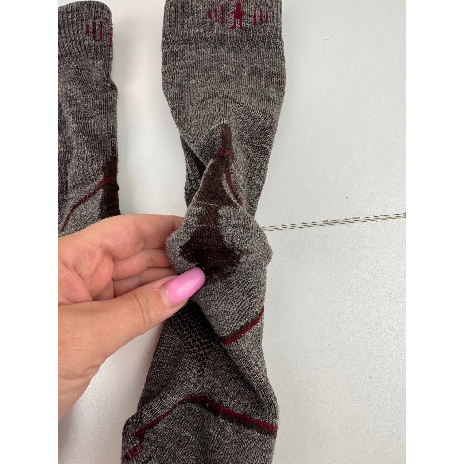 Smartwool‎ PhD Ski Racer Socks Womens Brown Merino Wool Blend Performance M - Image 3