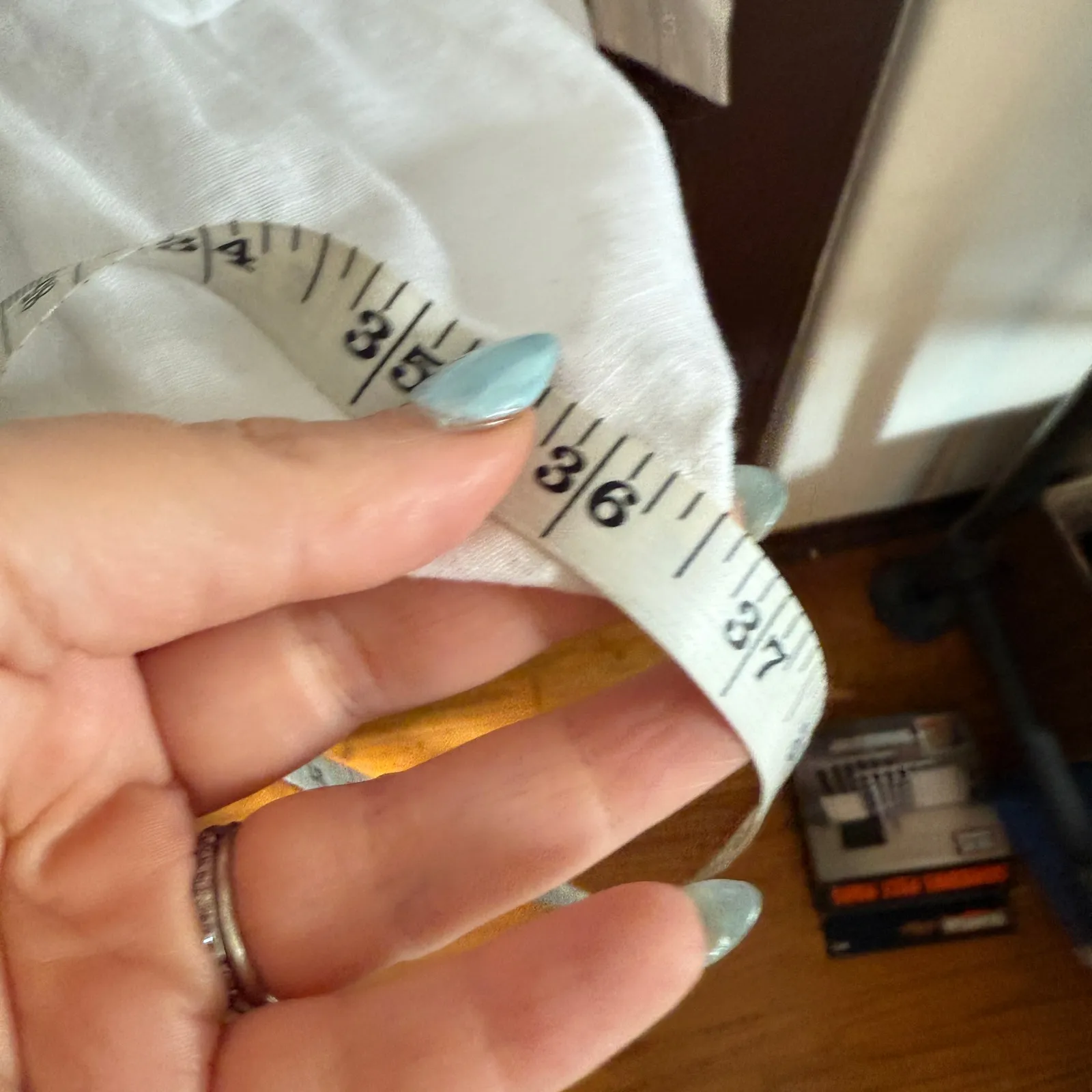 SAKS FIFTH AVENUE | White Linen Off Shoulder Ruffle Hem Dress | Small - Image 9