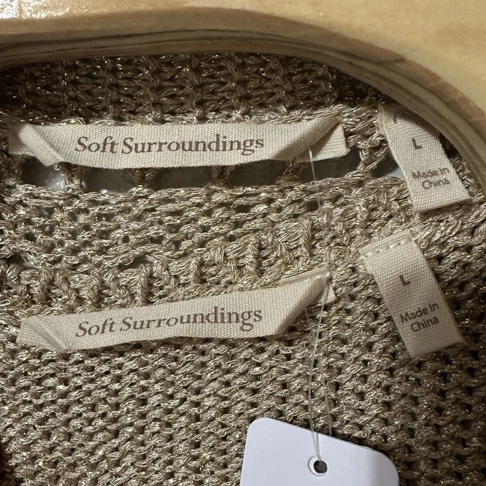 Soft Surroundings Opaline Shimmer Cardigan & Sweater Tank Top Sz‎ Large 2 Piece - Image 6
