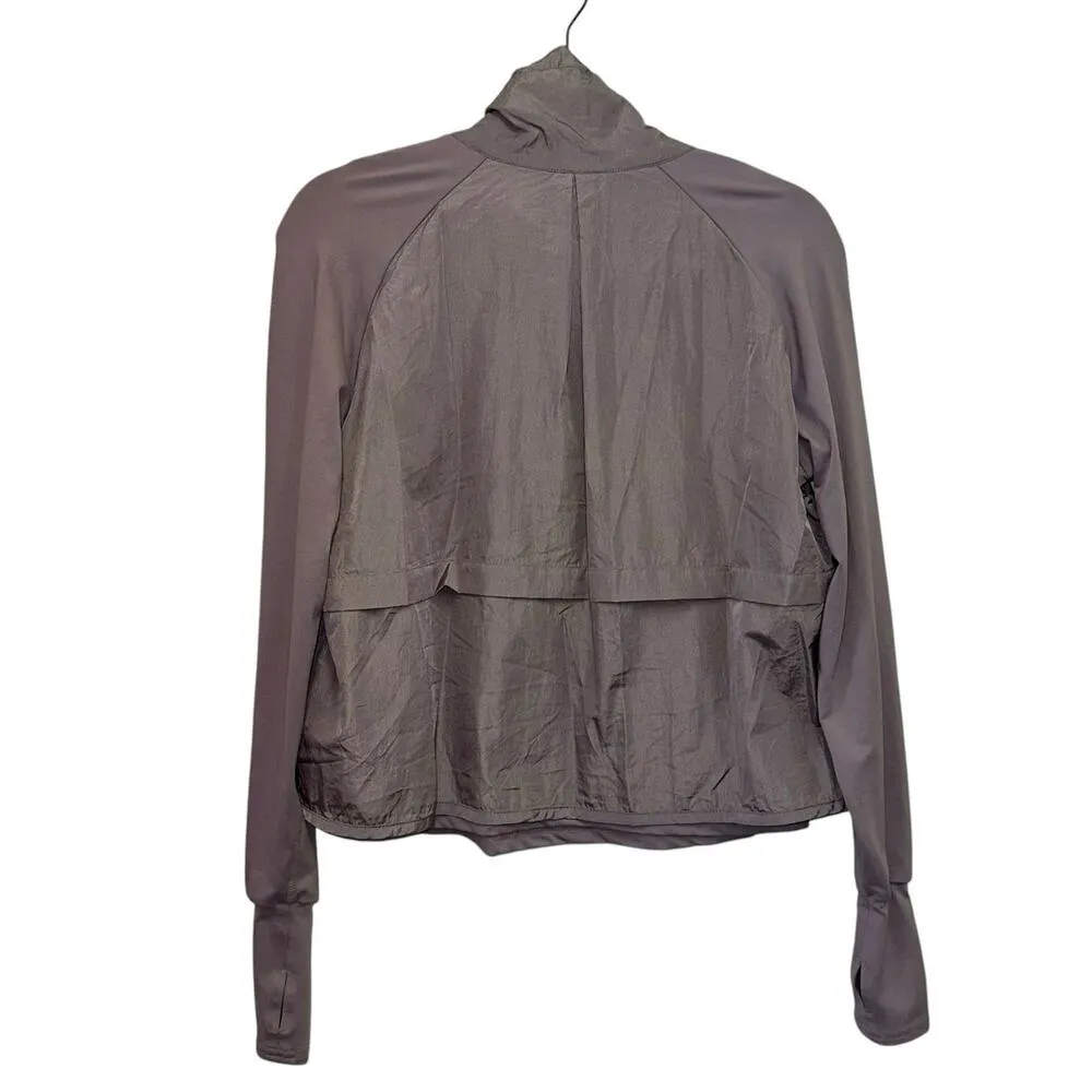 FP Movement Lined Windbreaker Cropped Half Zip Purple Jacket - Image 4