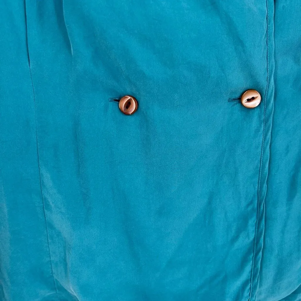 Vintage Sigrid Olsen Secrets Women's Button Down‎ LS Silk Top Blue Size 8 - Image 9