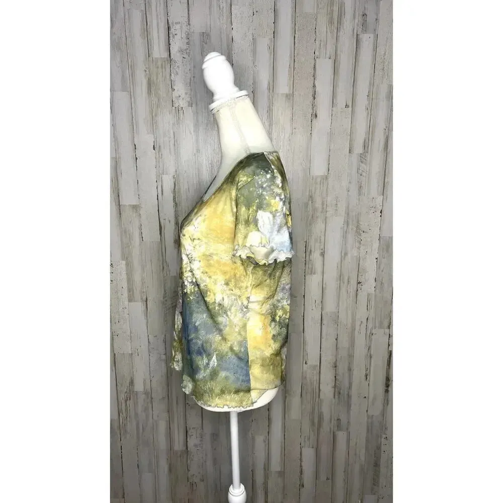 Josephine Chaus Sport Women's Floral Print Short Sleeve T-Shirt Size Medium - Image 4