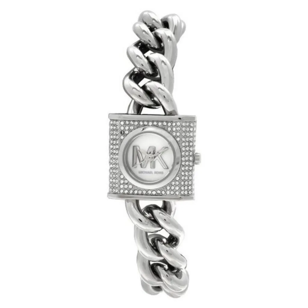 NWT Authentic Michael Kors Mk Chain Lock White Dial Women's Watch - Image 4