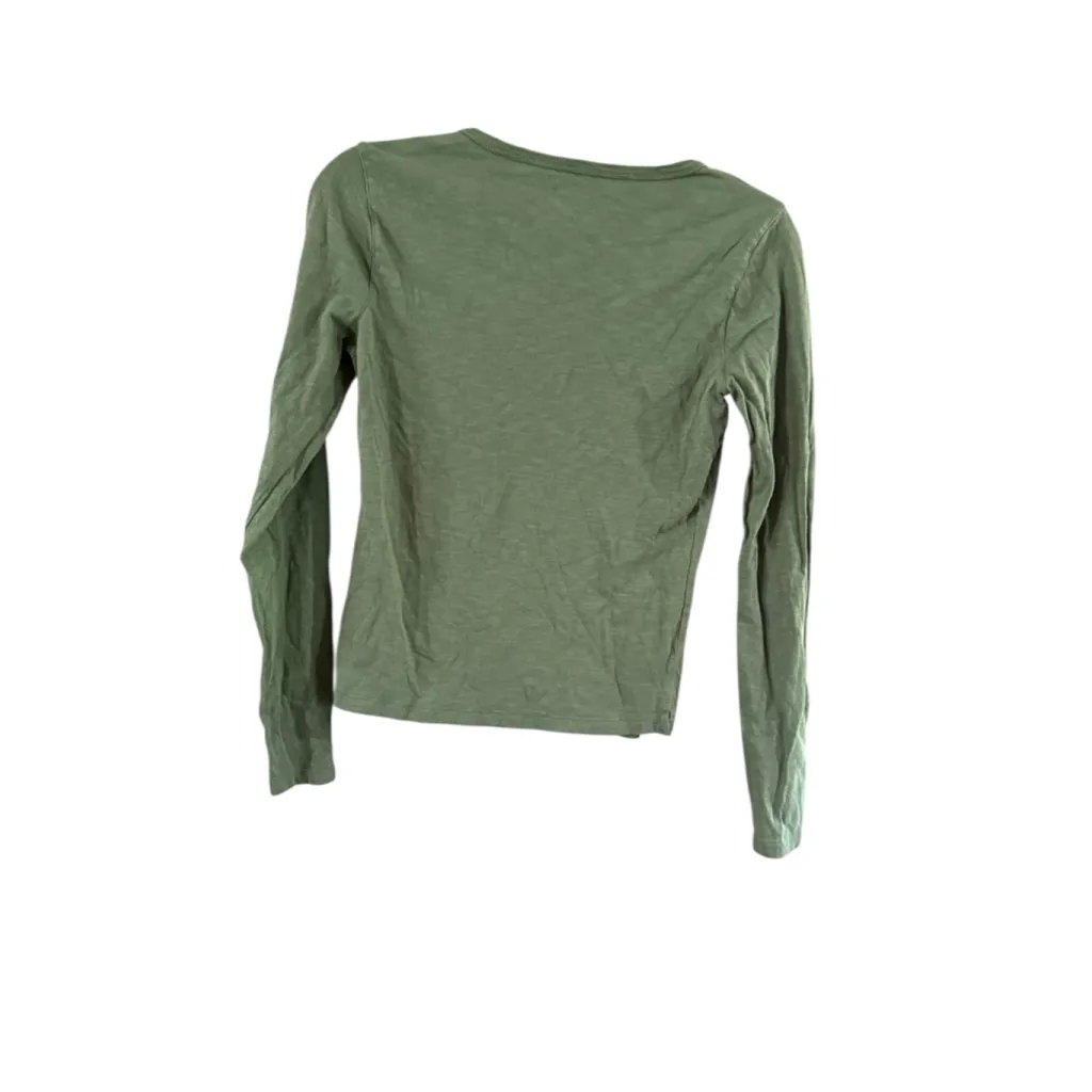 Women's J.Crew Organic Slub Long Sleeve Tee XXS Green - Image 10