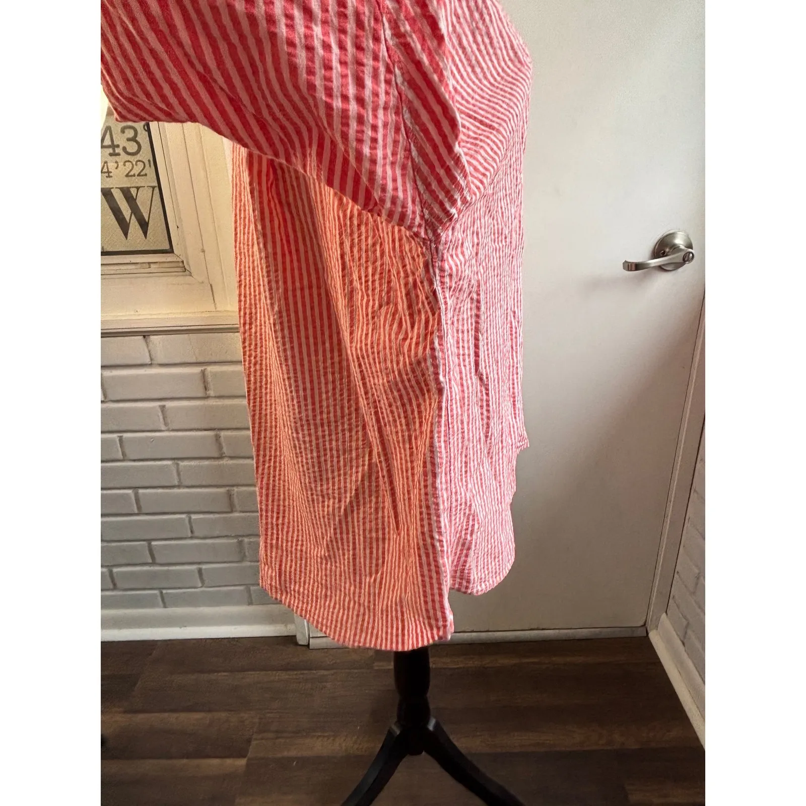 Marine Layer Gracey Oversized Seersucker Shirt Medium vacation coastal beach - Image 5