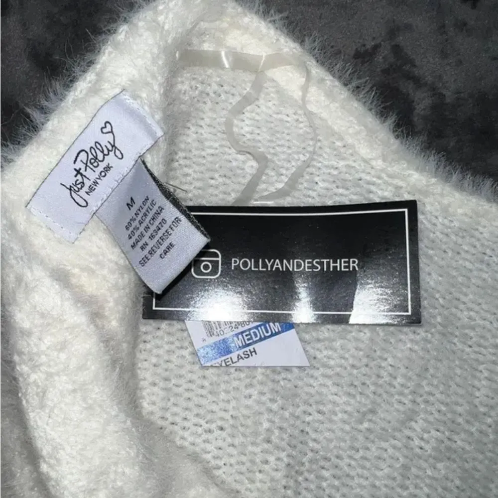 NWT Polly & Esther two way sweater eyelash knit M - Image 7