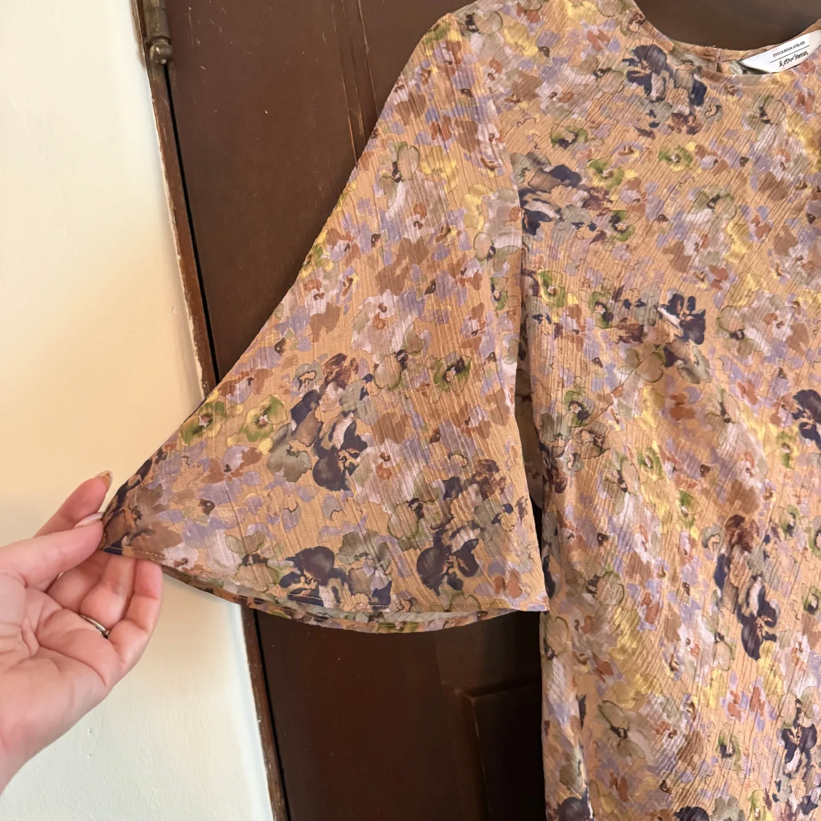 & Other Stories | Nadia watercolor Floral Crinkle Gauze Swing Dress Size 6 BNWT - Image 6