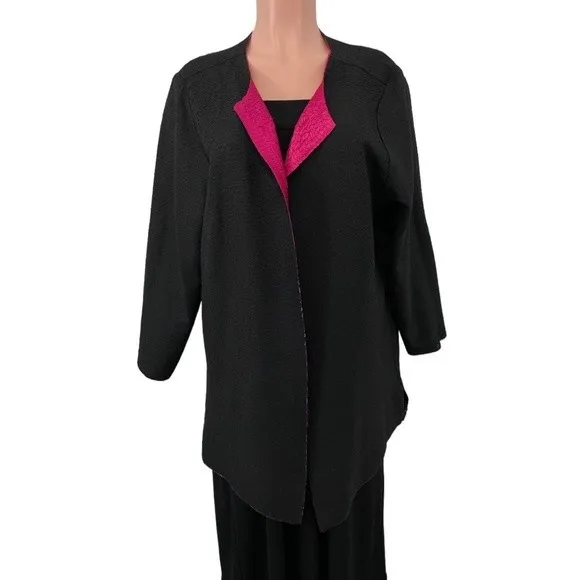 NWT Catherines Reversible Pink Floral Duster Jacket Kimono Size 0X Size 14 /16 - Image 7