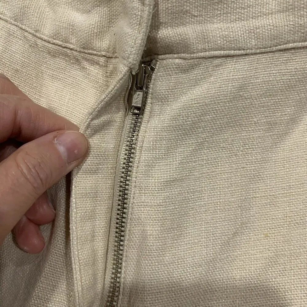 Vtg Ann Taylor Size 10 Crop Skimmer Pant Stretch Linen Blend Beige Capri Women’s - Image 6