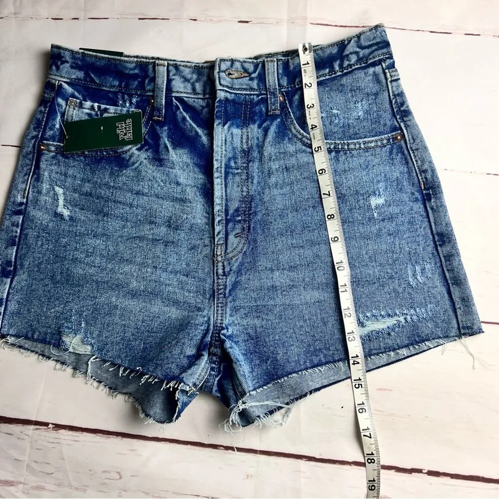 Wild Fable Women's Highest Rise Frayed Hem Distressed Jean Shorts Sz 10 - Image 5