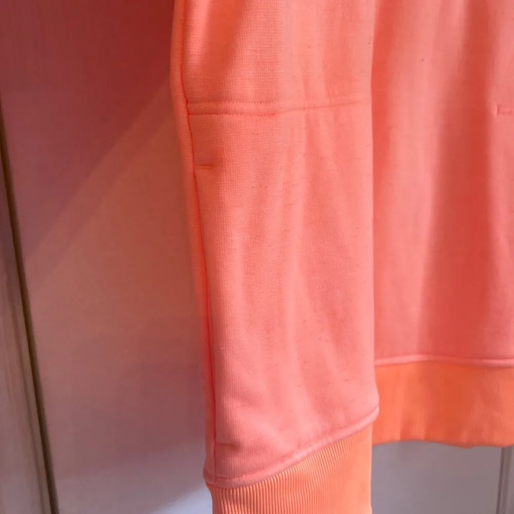 Under Armour Womens Neon Orange Loose Fit Hoodie Sweatshirt Size M Fleece Interi - Image 5