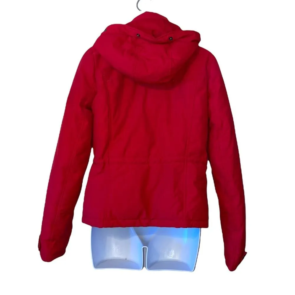 Y2K Abercrombie & Fitch red hooded puffer jacket - Image 5
