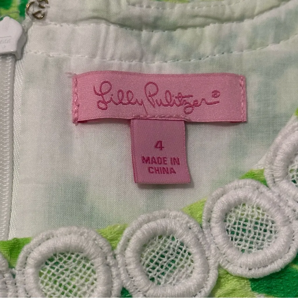 Lilly Pulitzer Women’s Size 4 White Green Heart Breaker Mika Resort Shift Dress - Image 6
