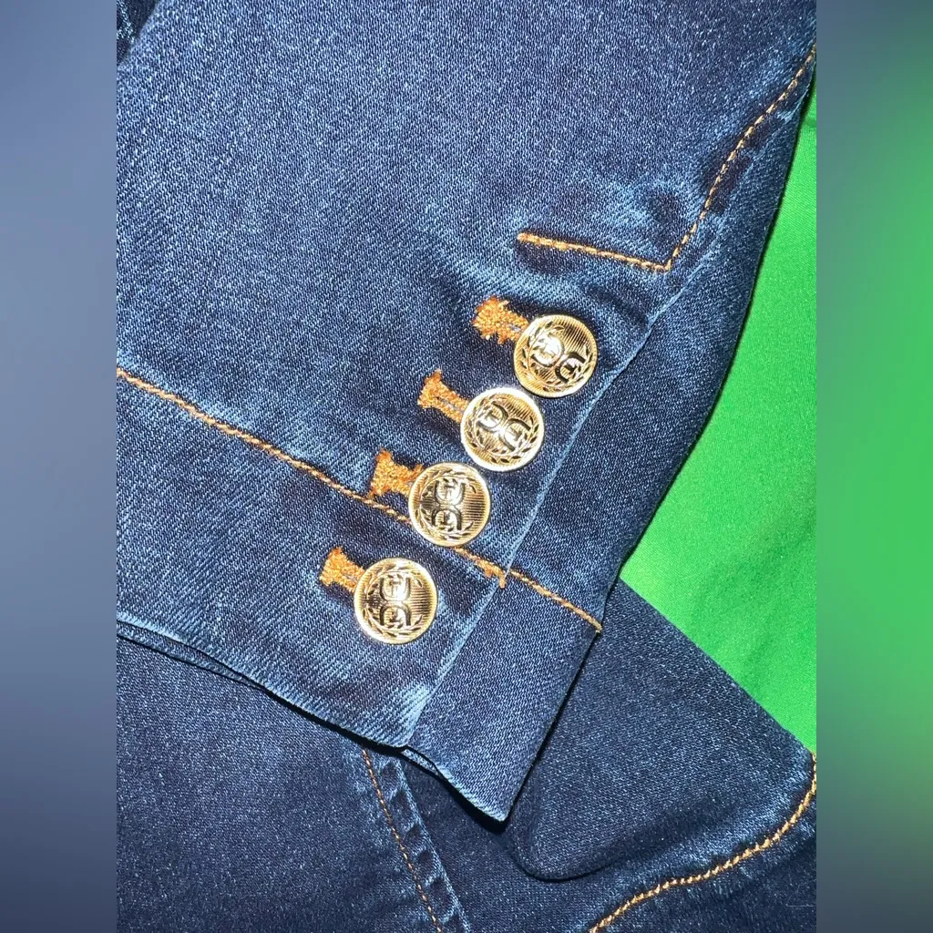 Sam Edelman  Denim Blazer with Gold Buttons size XS - Image 8