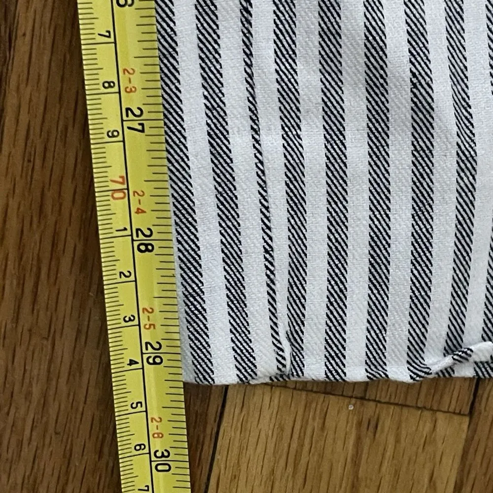 BANANA REPUBLIC Avery Straight-Fit Linen-Cotton Ankle Pant 8L Gray White NEW - Image 9