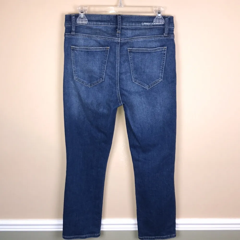 Women’s Distressed Knee Medium Wash Straight Leg Denim Jeans - Image 7