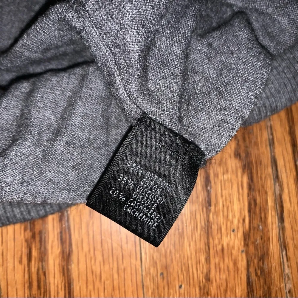 Lafayette 148 New York Gray Cashmere Blend Full Zip Sweater Jacket size Medium - Image 4