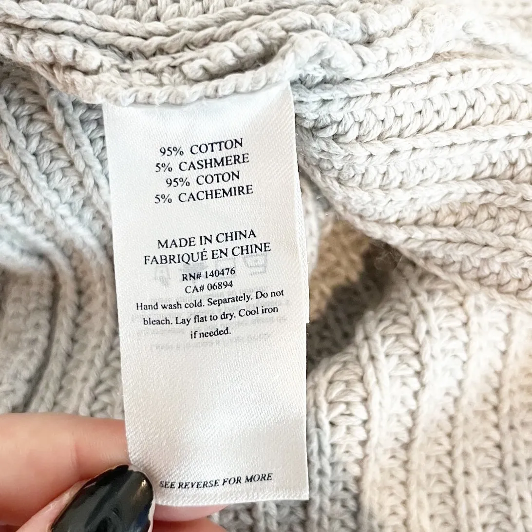 Faherty Cotton-Cashmere Long Sleeve Open Front Lumi Cardigan Sweater Gray XS - Image 12