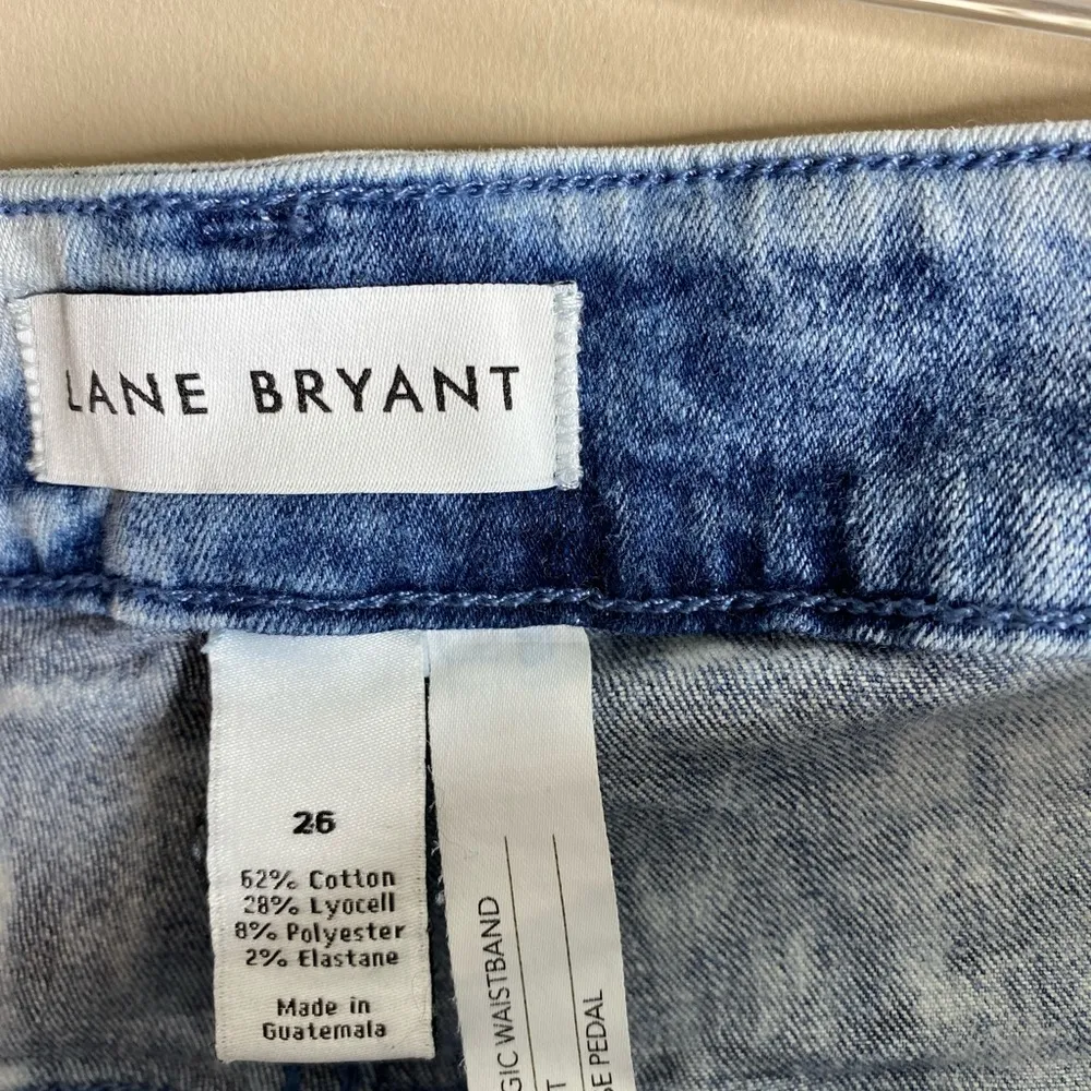 Lane Bryant size 26 acid wash curvy high rise pedal - Image 6