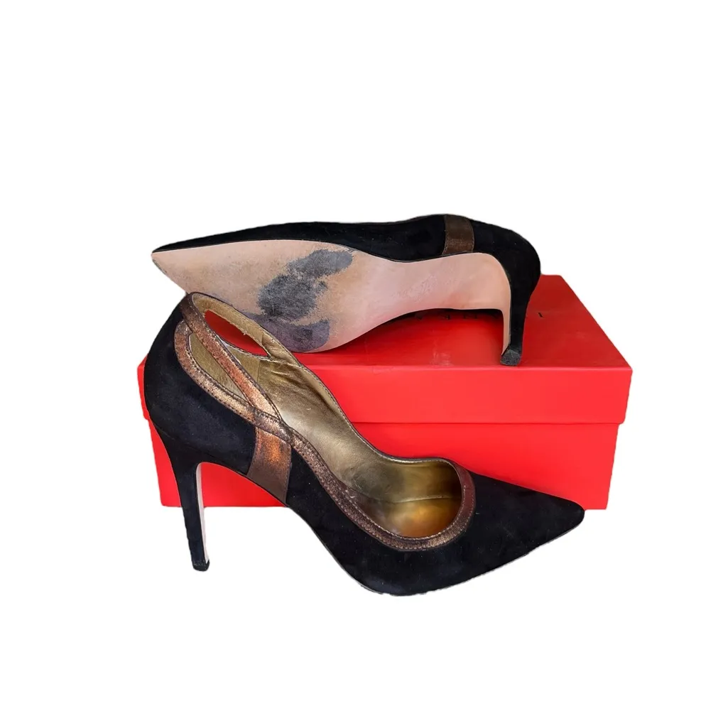 Ivanka Trump Bronze and Black suede Leather Pumps - Image 9