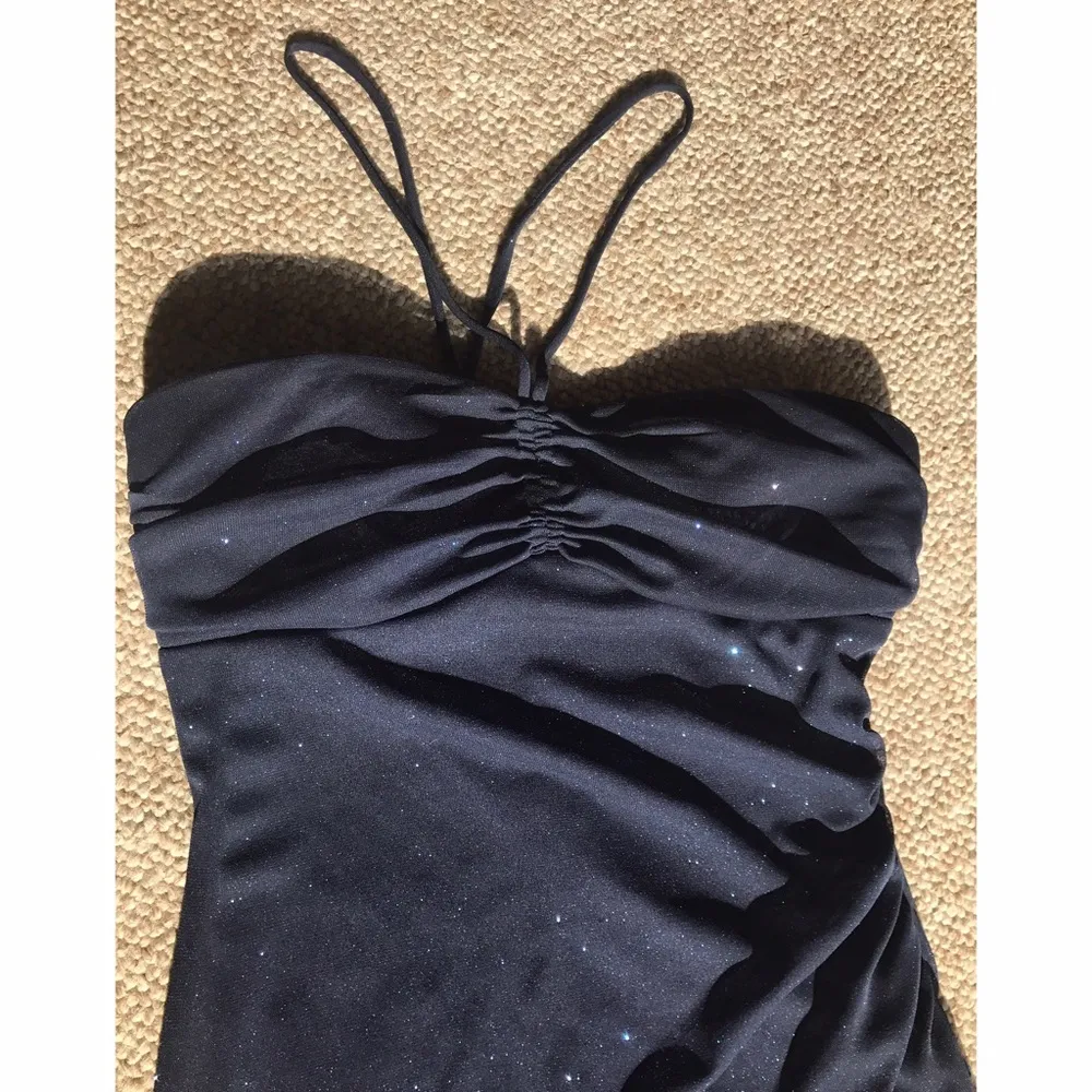 Blue Sparkled Halter Dress Size M - Image 4