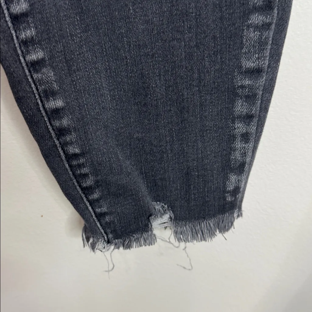 KanCan for Maurices Skinny High Rise Frayed Ankle Hem Faded Black Denim Size 29 - Image 9