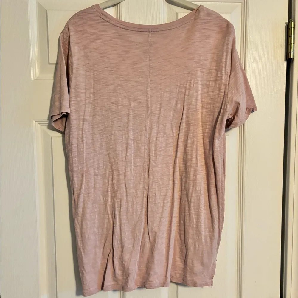 Pink Tee Shirt Flowy with Pocket - Image 2