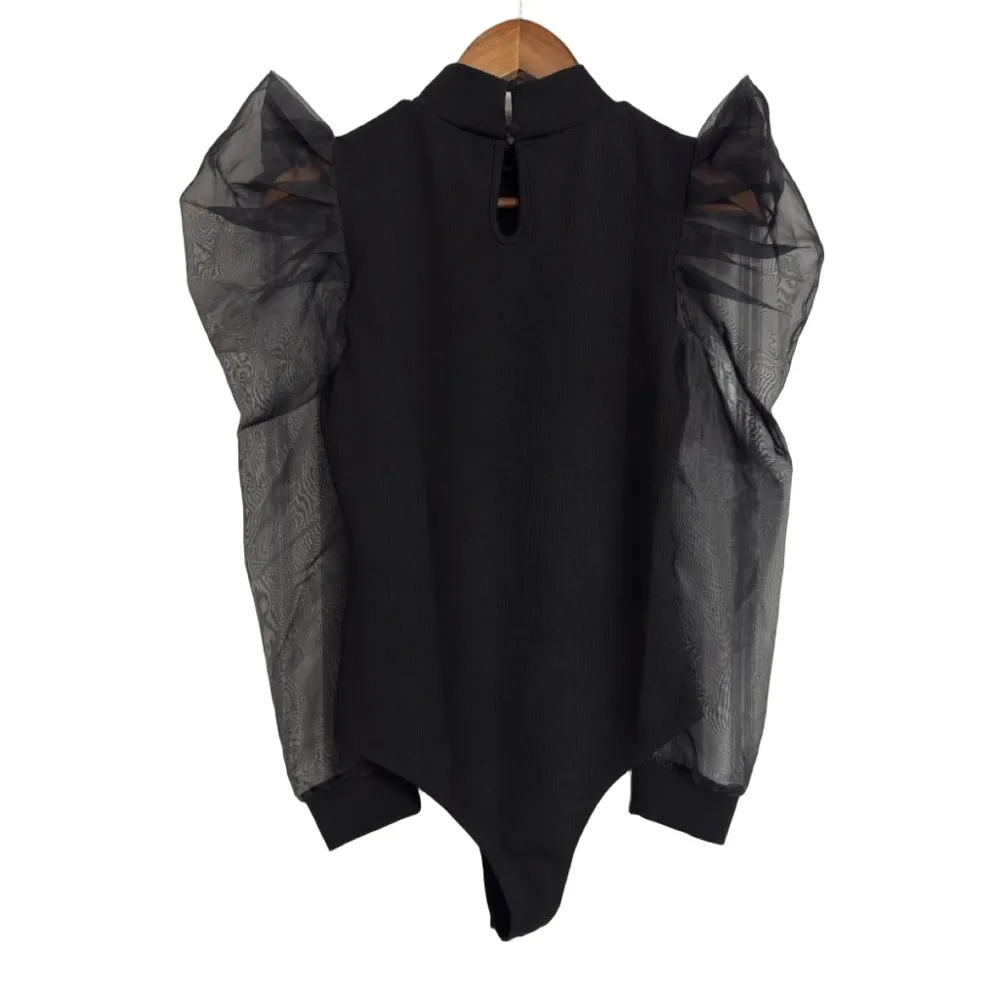 NWT TCEC Black Knit Mock Bodysuit Size Medium - Image 2