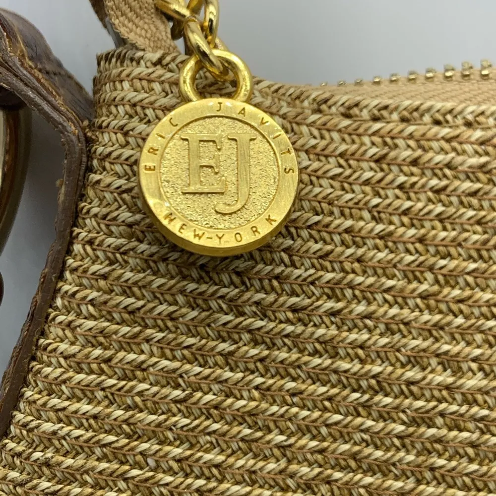 ERIC JAVITS straw tan shoulder bag - Image 4