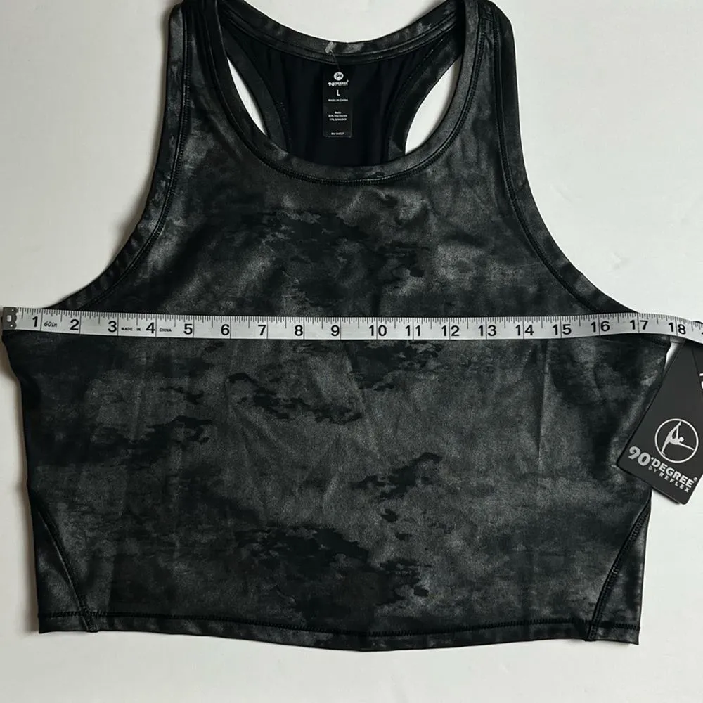 90 Degrees By Reflex Women's Sporty Long Line Black Unlined Bra Top Sz L Size L - Image 2