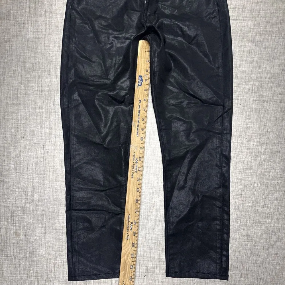 Articles of Society Womens Sz 27 Black Coated Crop Jeans Mid Rise Stretch - Image 3