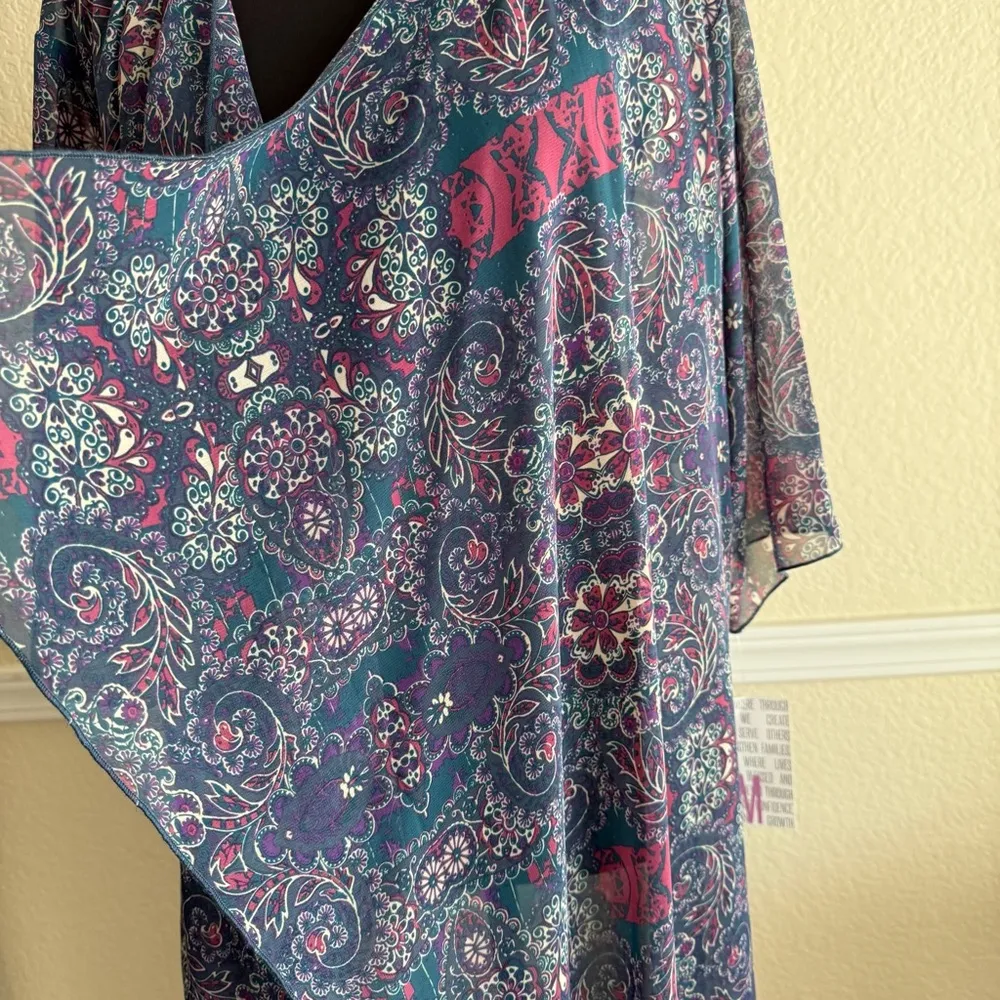 Kimono Boho M Duster Cardigan Festival Hippie Layering Ethnic Paisley Sheer NWT - Image 12