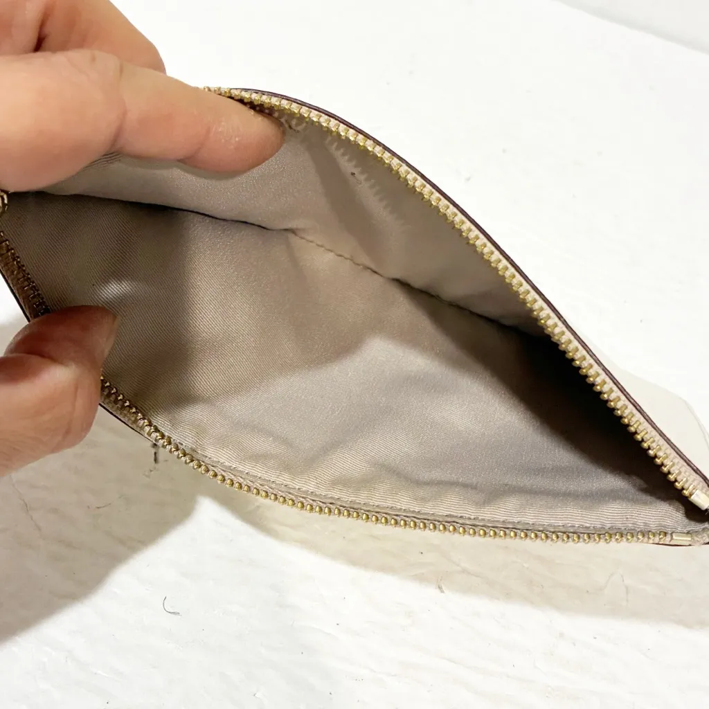 Coach Cream Leather Top Zip Clutch Wallet Pouch - Image 3
