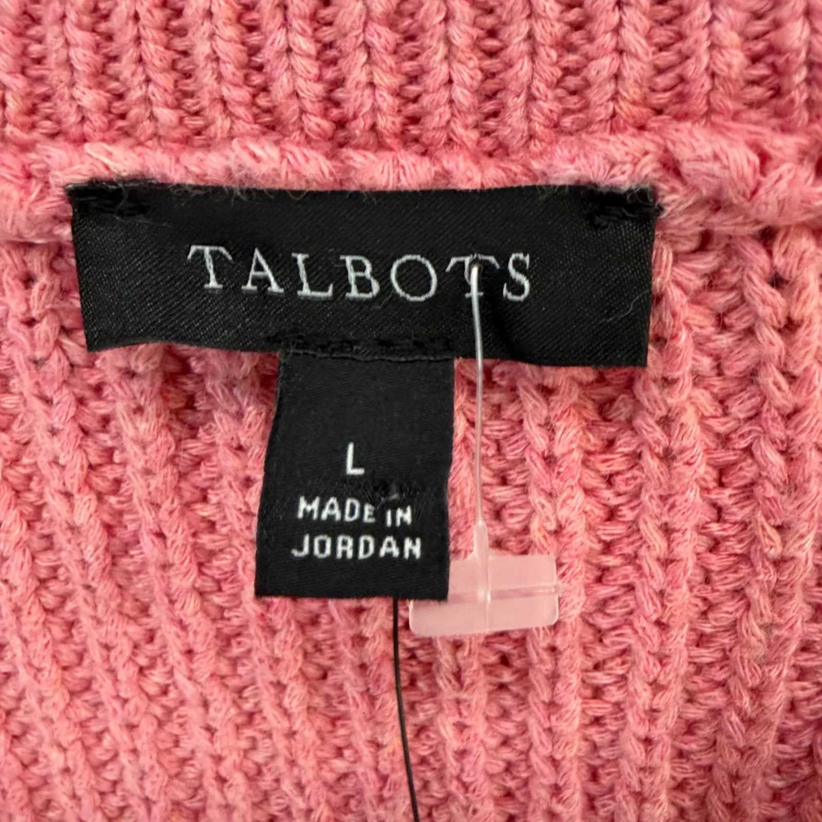 Talbots Shaker Stitch Cardigan Women L Pink Soft Cotton Knit Sweater Chunky Cozy - Image 12