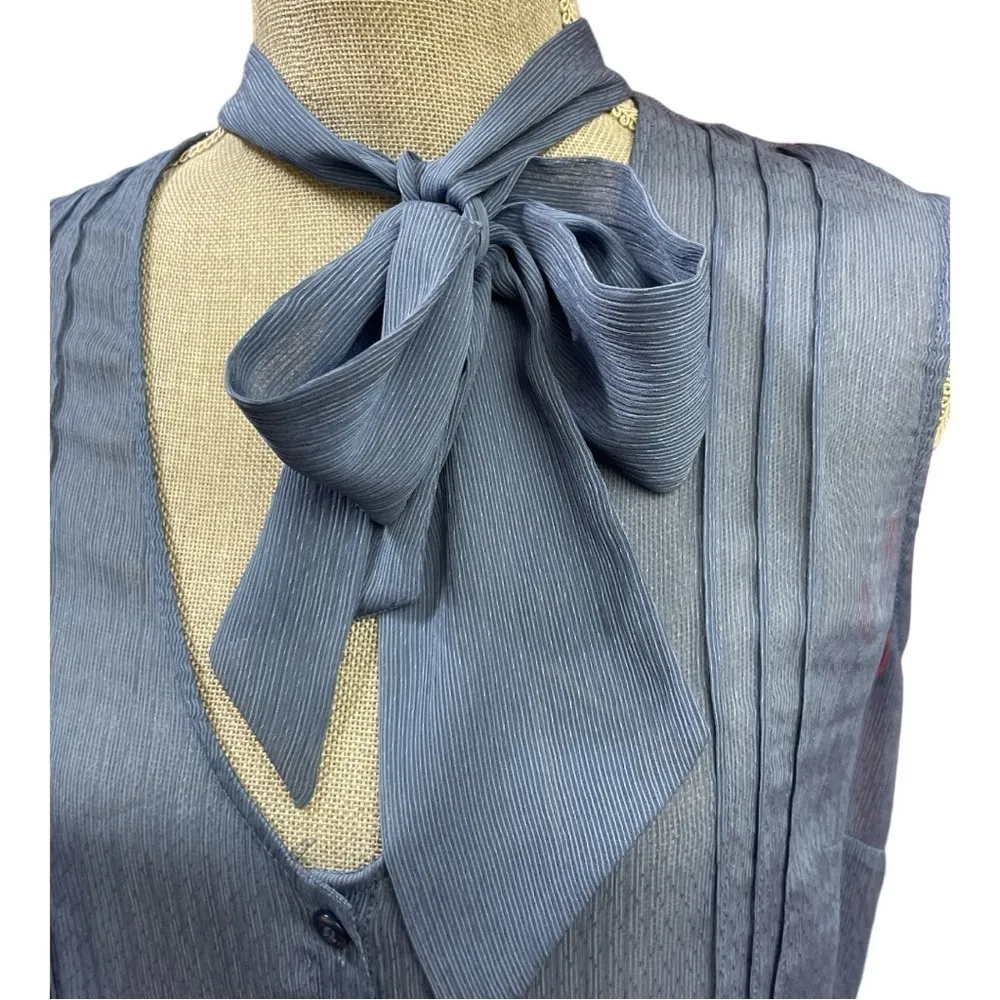 BCBGeneration  sheer blue sleeveless blouse size 12 - Image 7