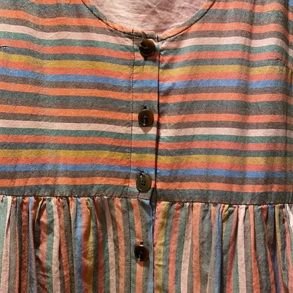Madewell Scoopneck Tank Dress in Rainbow Stripe - Image 11